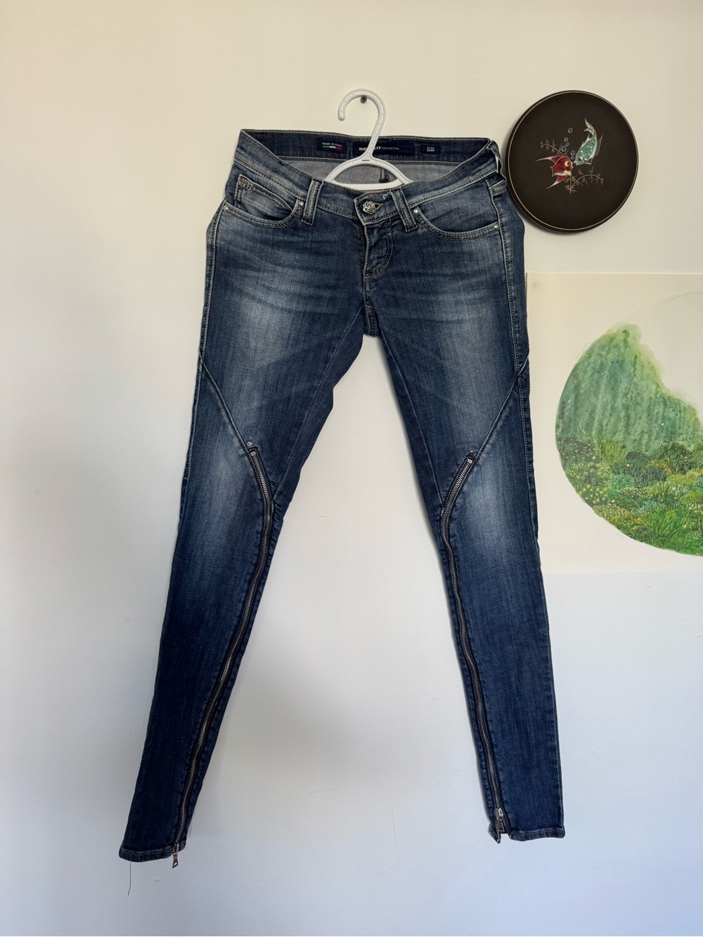 Miss Sixty Dark Blue Skinny Moto Jeans